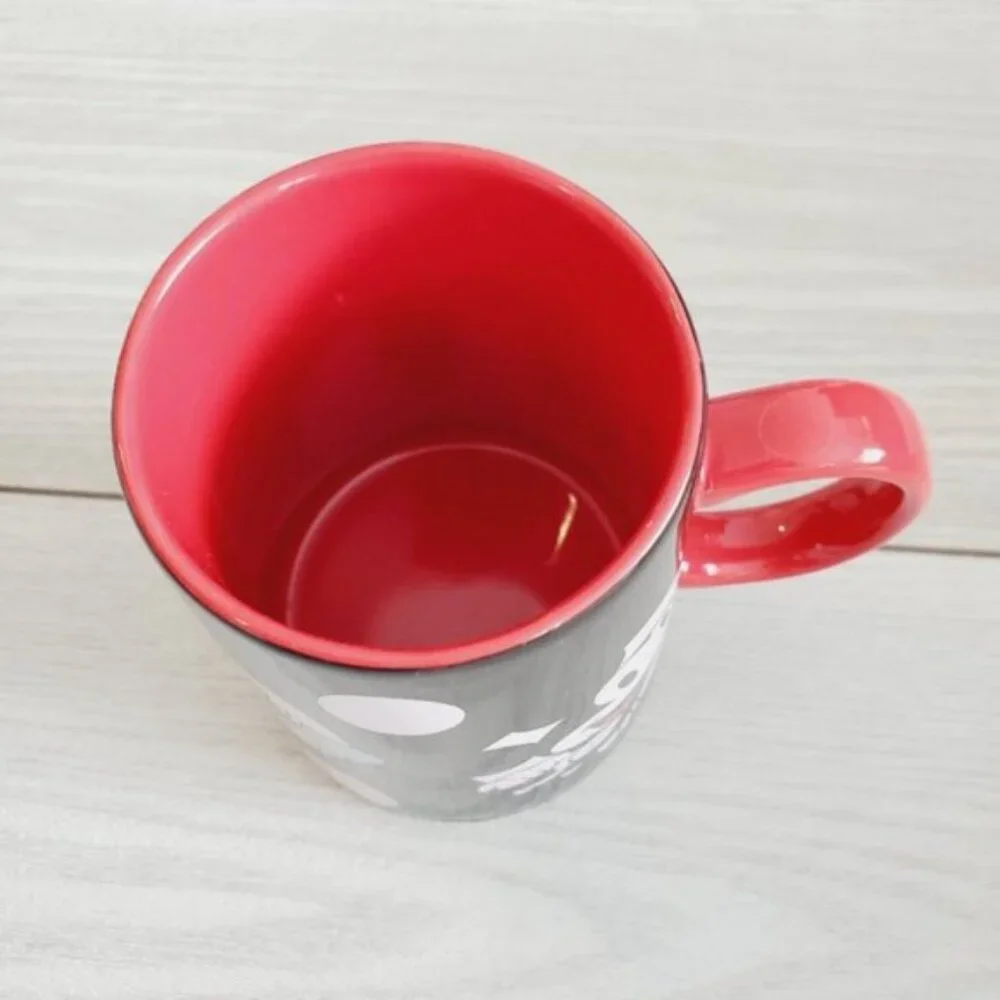 Vintage Disney Polka Dot Mickey Pluto Donald Black Red Coffee Cup Mug - Picture 3 of 5